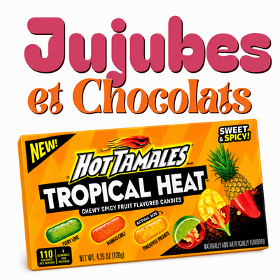 Boîte Hot Tamales Tropical Heat lime, mangue et ananas 120 g