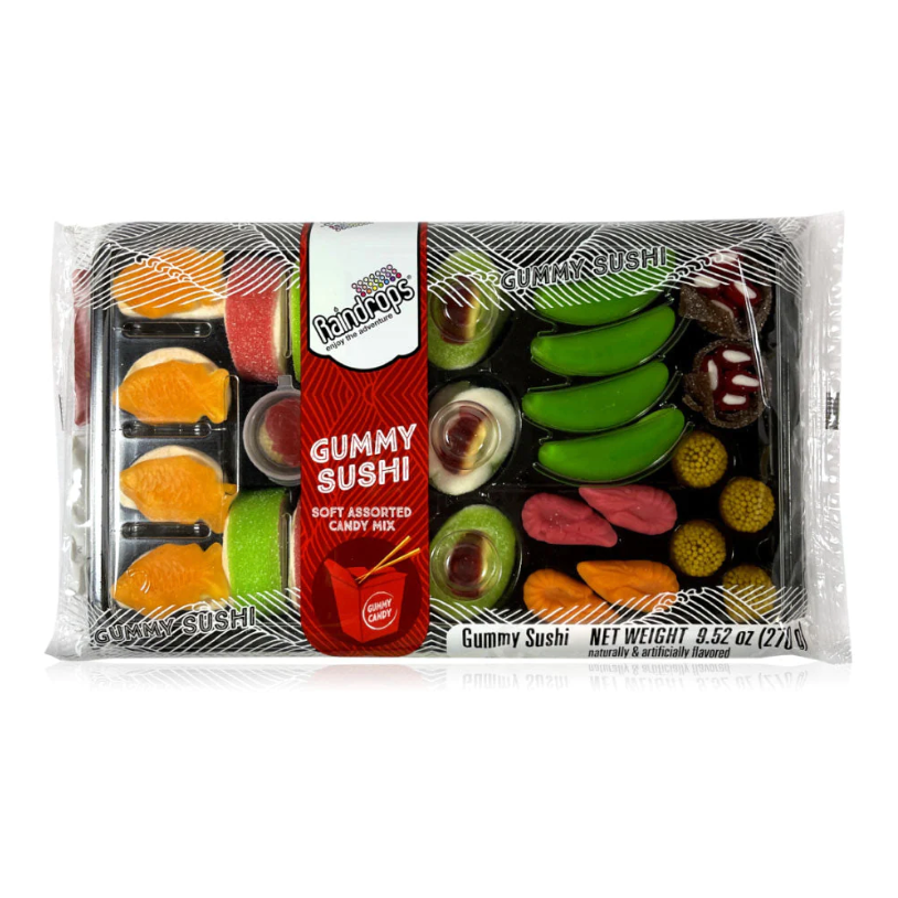 Raindrops gummy sushi