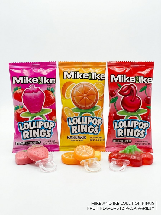 Mike and Ike Lollipop Rings – Fraise 12 g – autre vue