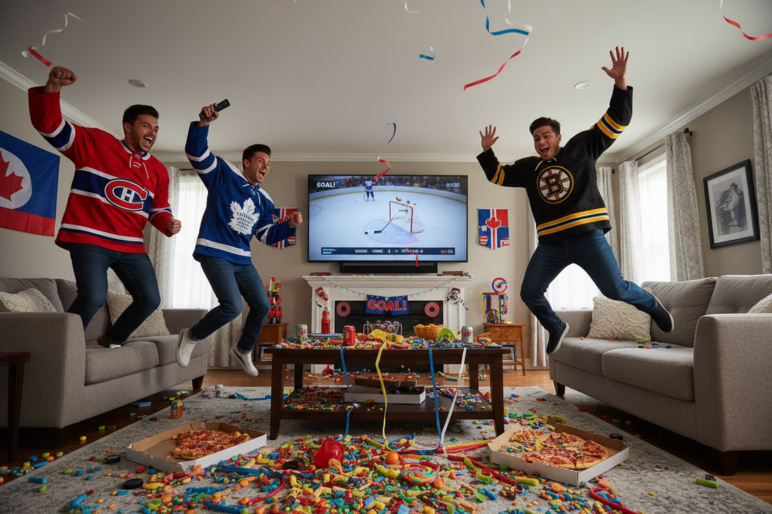 Quoi manger pendant la game des Canadiens ? Le guide ultime du parfait partisan 🍬🏒
