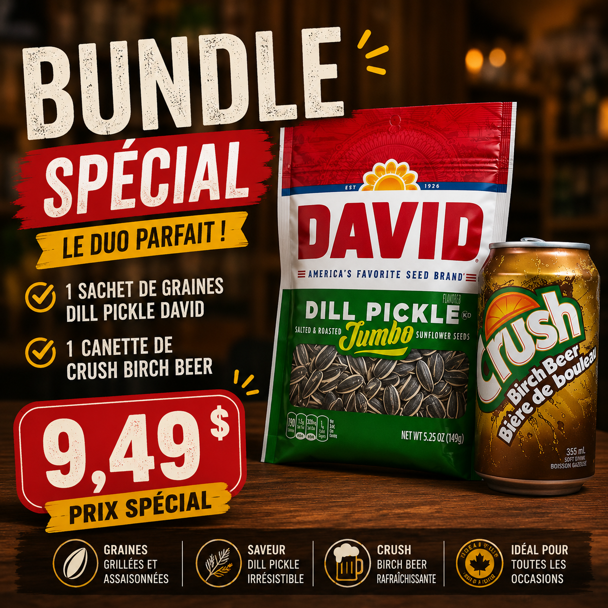Le Combo Audacieux – Crush Bouleau + David Cornichons 🥒🍺
