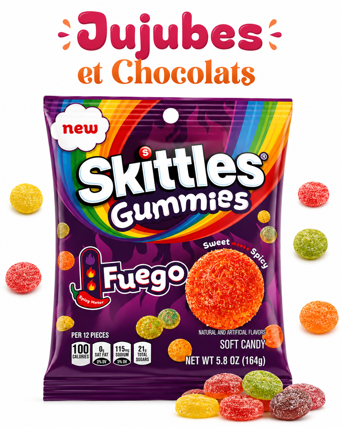 Skittles gummies fuego