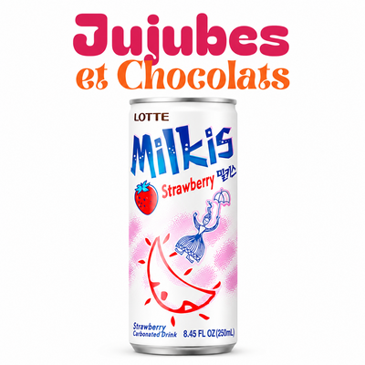 Canette Milkis soda lacté à la fraise 250 ml