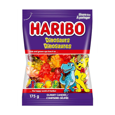 Sachet Haribo dinosaures, bonbons gélifiés