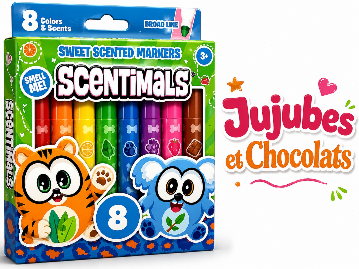 Scentimals – Sweet Scented Markers (8 marqueurs parfumés)