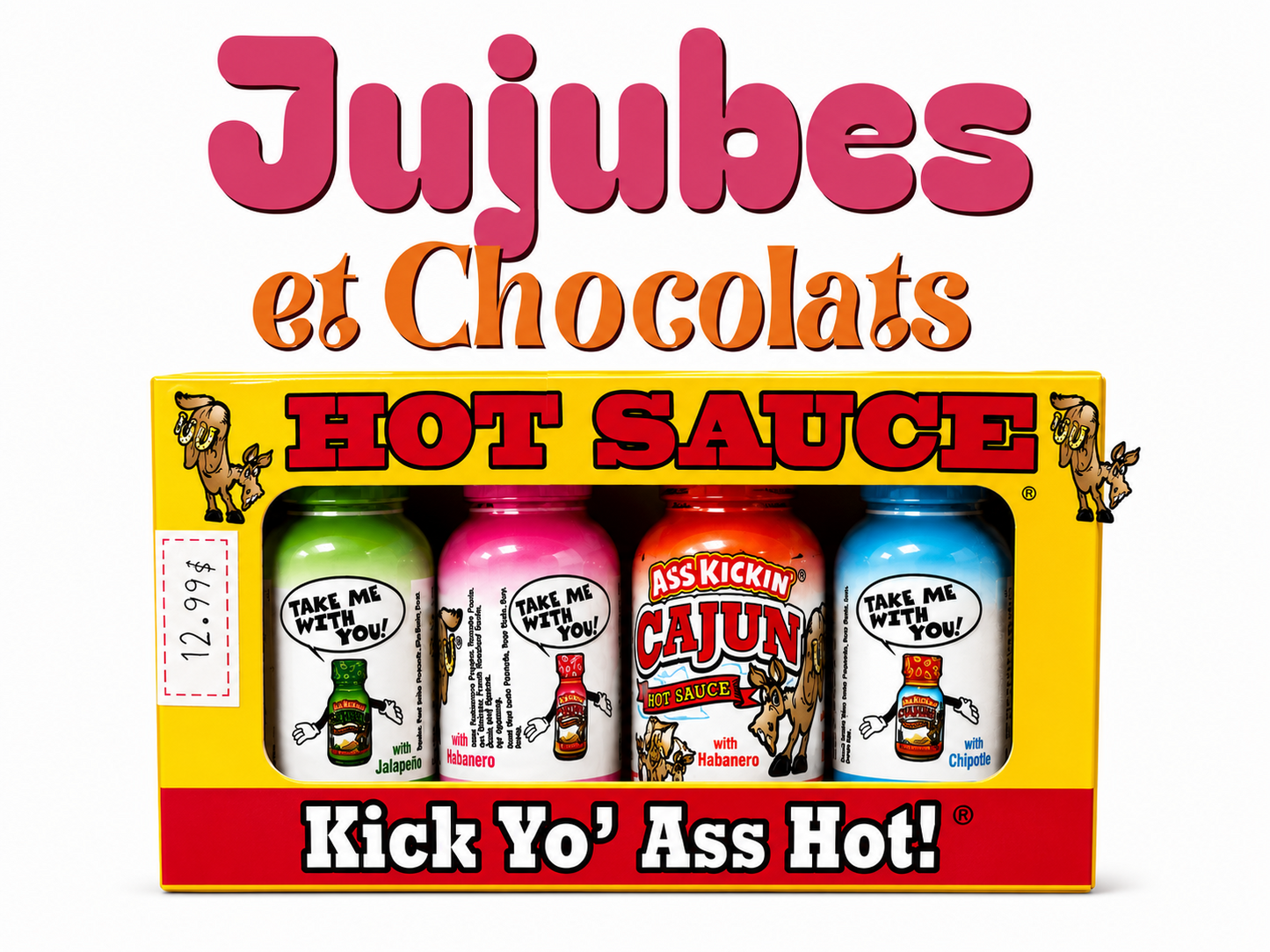 Coffret Sauce Piquante – Kick Yo' Ass Hot! (4 mini bouteilles)