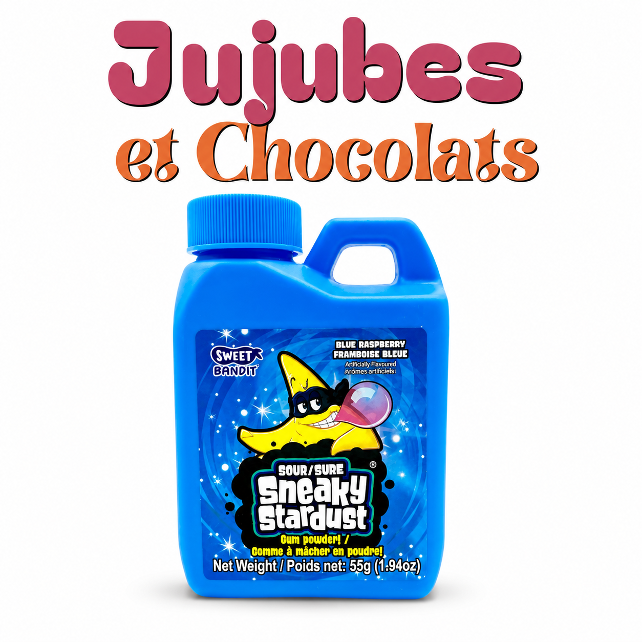 Sneaky Stardust – Gomme en Poudre Framboise Bleue