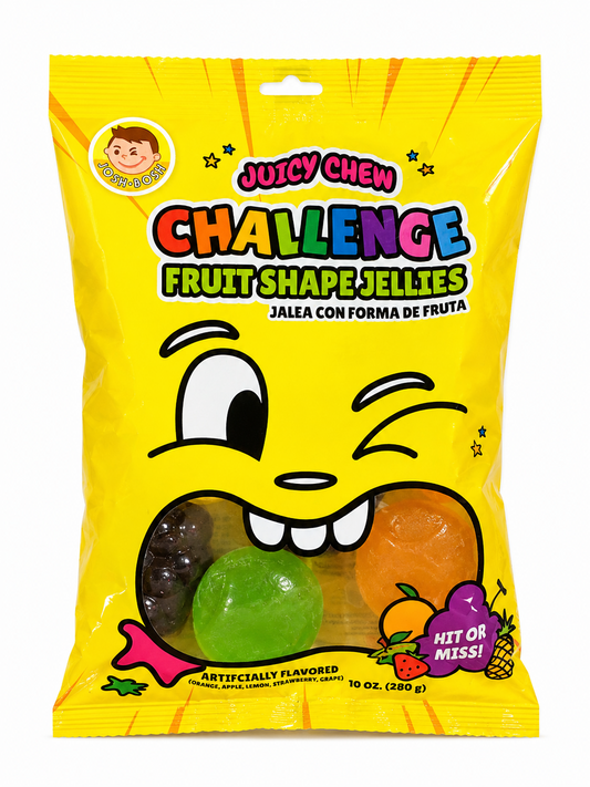 Sachet Josh Bosh Juicy Chew Challenge 280 g, gelées fruitées en forme de fruits