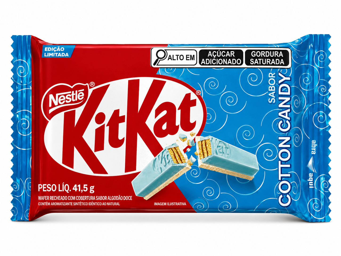 Barre KitKat Cotton Candy 41,5 g, chocolat blanc saveur barbe à papa