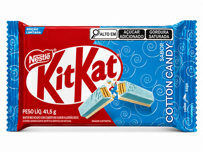 Barre KitKat Cotton Candy 41,5 g, chocolat blanc saveur barbe à papa