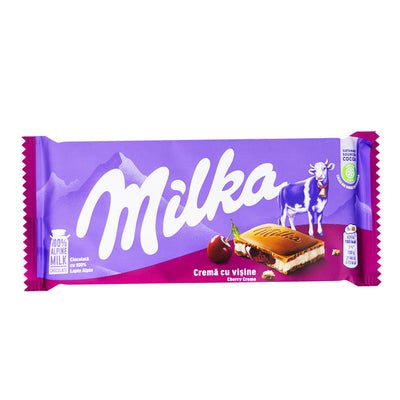 Tablette Milka crème cerise 100 g