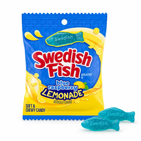 Swedish Fish – Framboise Bleue et Limonade 102 g